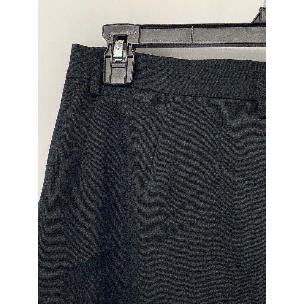 UNBRANDED Women's Black Pleated Straight Pants SZ M