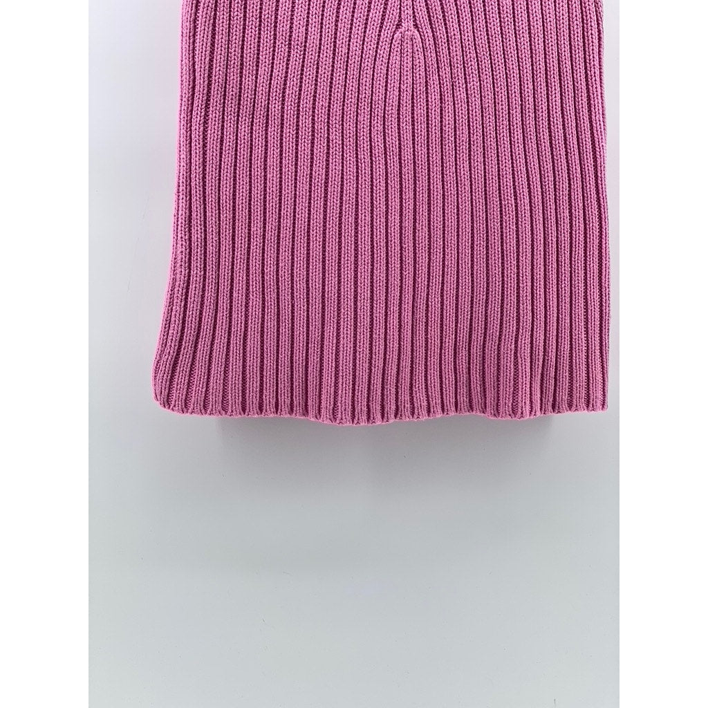 WORLD REPUBLIC CLOTHING CO. Women's Pink Rib Knit Mock-Neck Sleeveless Top SZ M