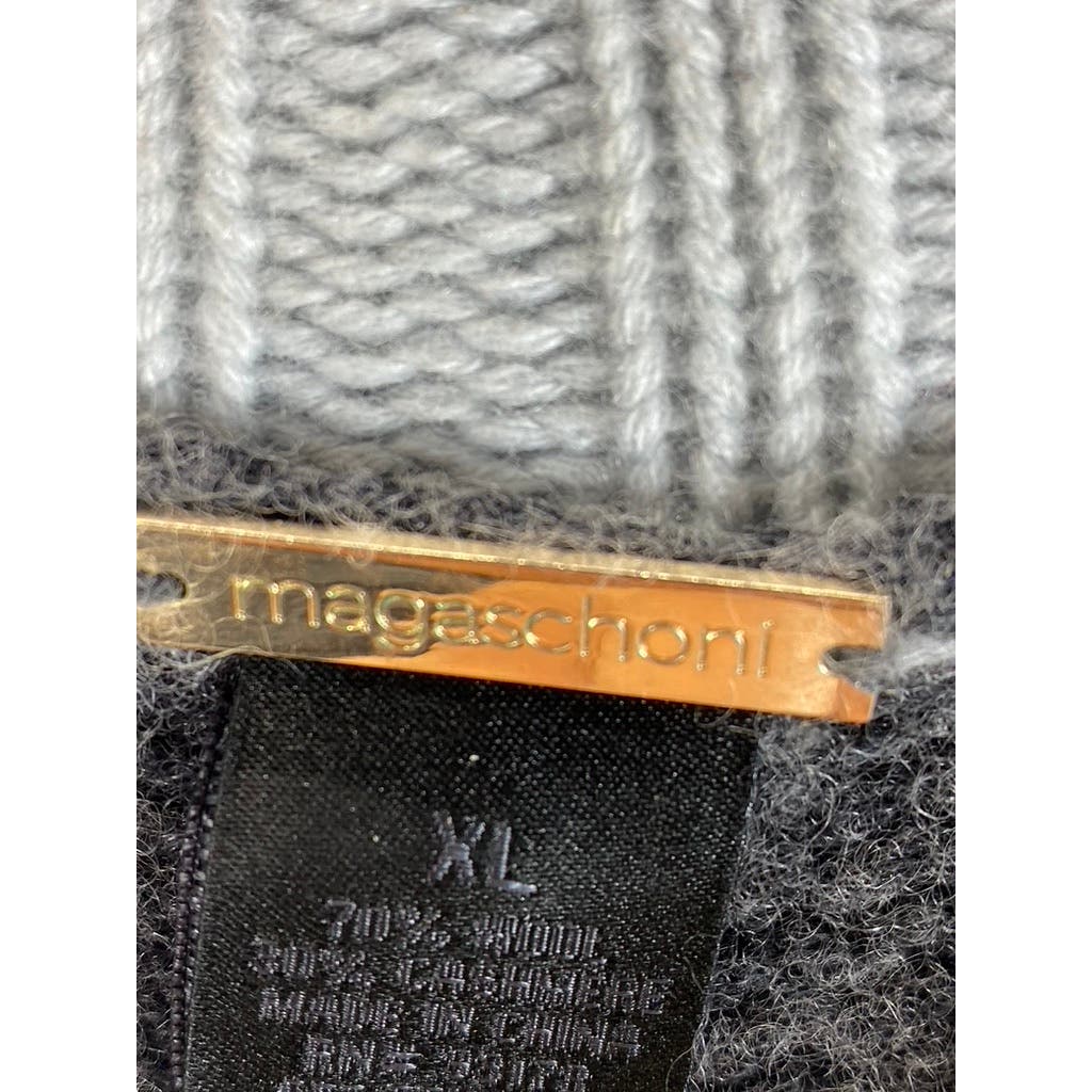 MAGASCHONI Women’s Multi Colorblock Wool & Cashmere Mock-Neck Sweater SZ XL