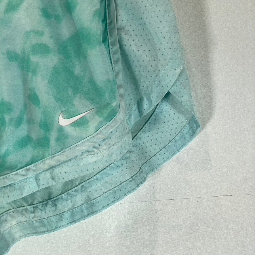 NIKE Women’s Teal Printed Dri-FIT Elastic Waist Pull-On Tempo Running Short SZ M