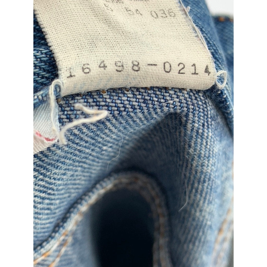 LEVI'S Misses Vintage Medium Blue Denim Frayed Classic Straight Jeans SZ L