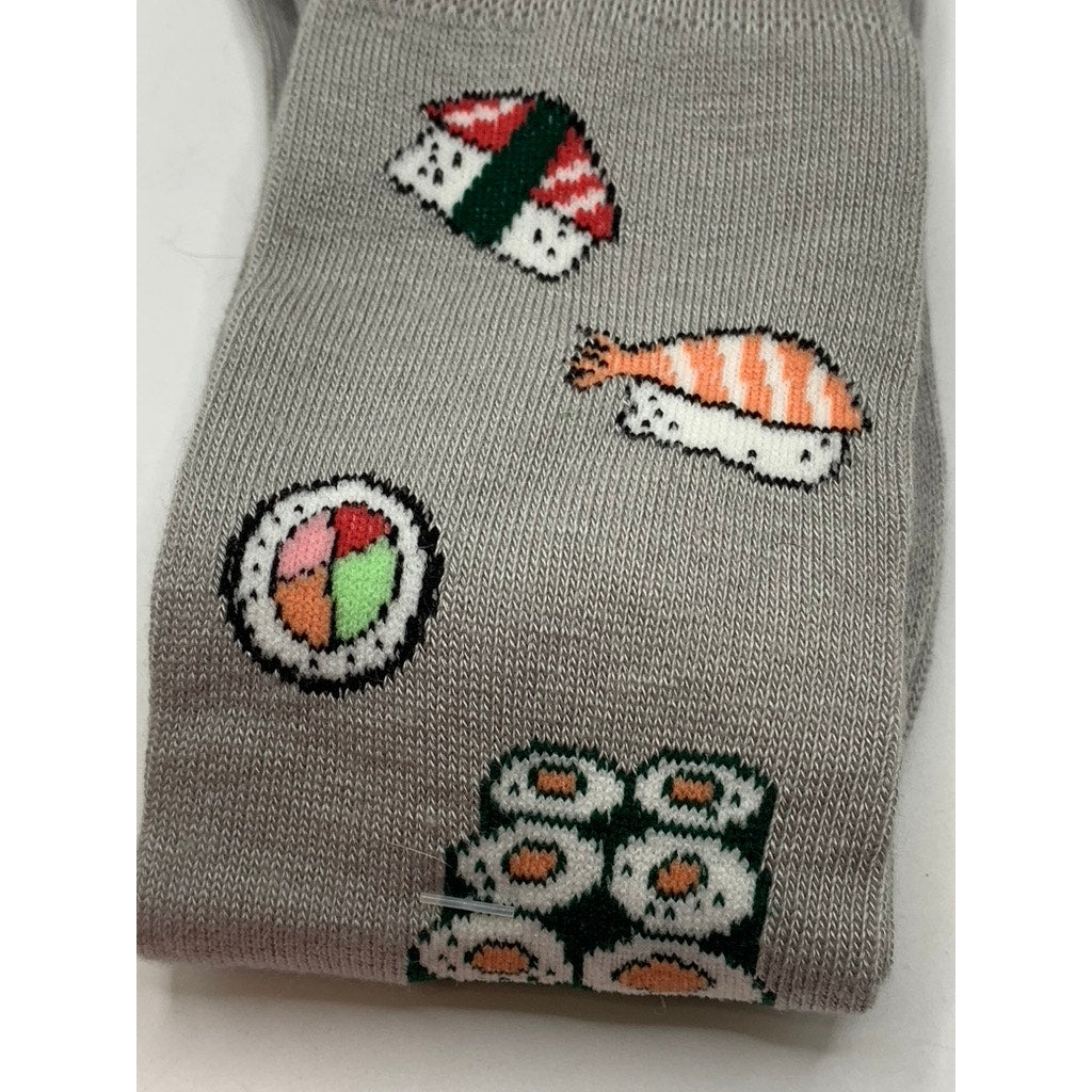 FOOT TRAFFIC Unisex Gray Sushi Crew Socks SZ OS