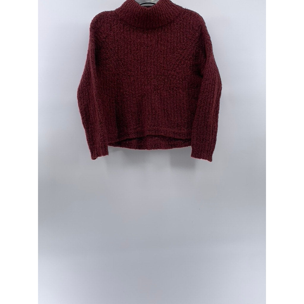 FRENCH CONNECTION Women's Burgundy Knit Pullover Turtleneck Sweater SZ XS