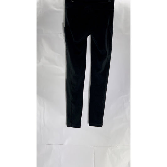 AEROPOSTALE Women's Black Solid High-Rise Tech Pocket Pull-On Leggings SZ S