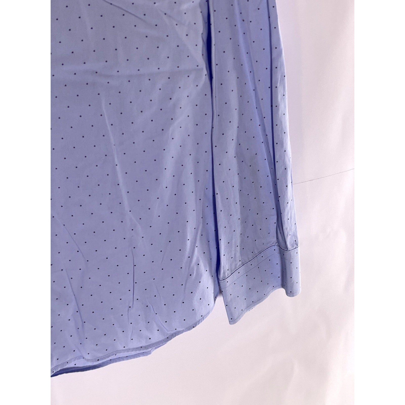 MARCS Men's Light Blue Micro Dot Regular Fit Button-Up Long Sleeve Shirt SZ M