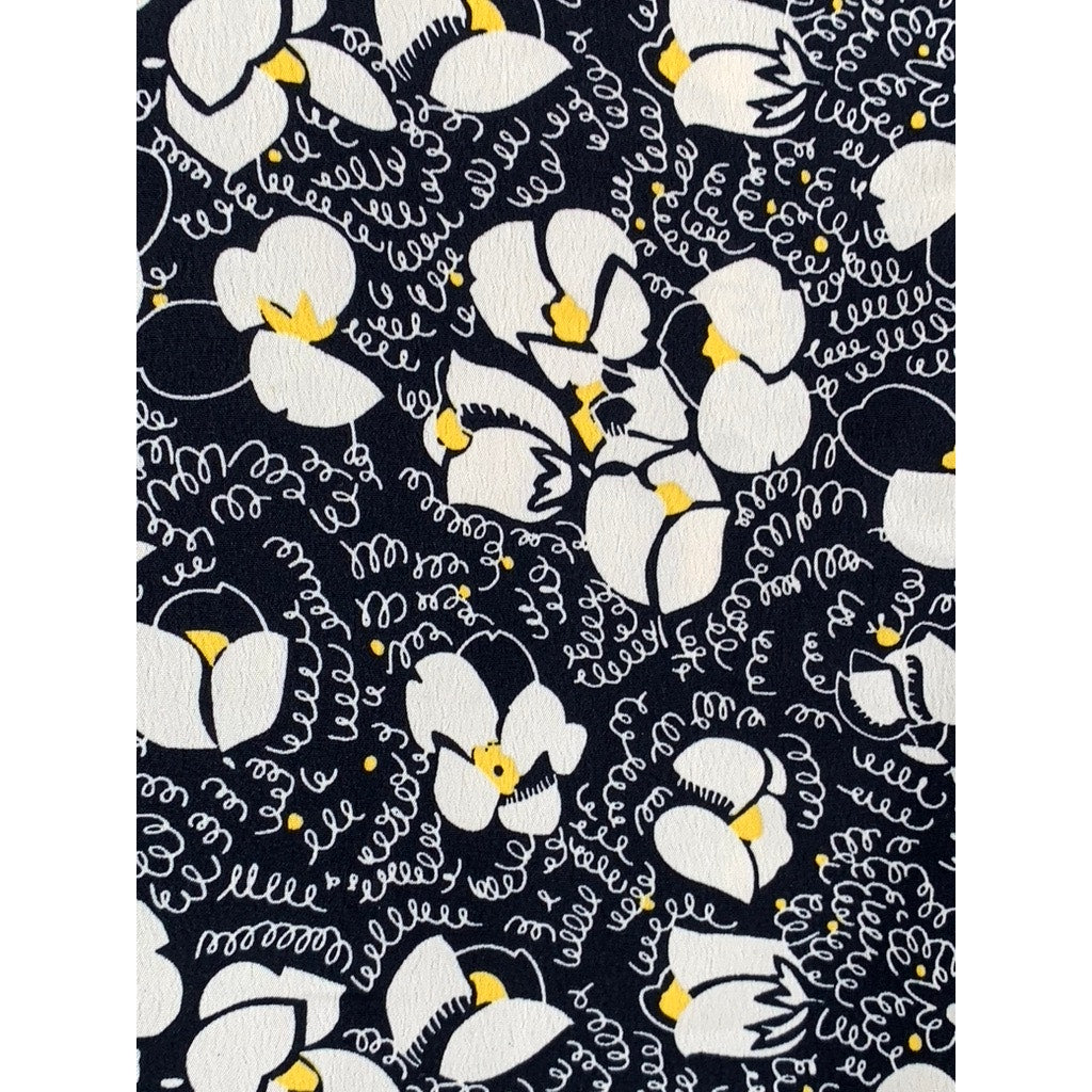 TOPSHOP Women's Black Floral Print Tie Neck Long Sleeve Mini Dress SZ 4
