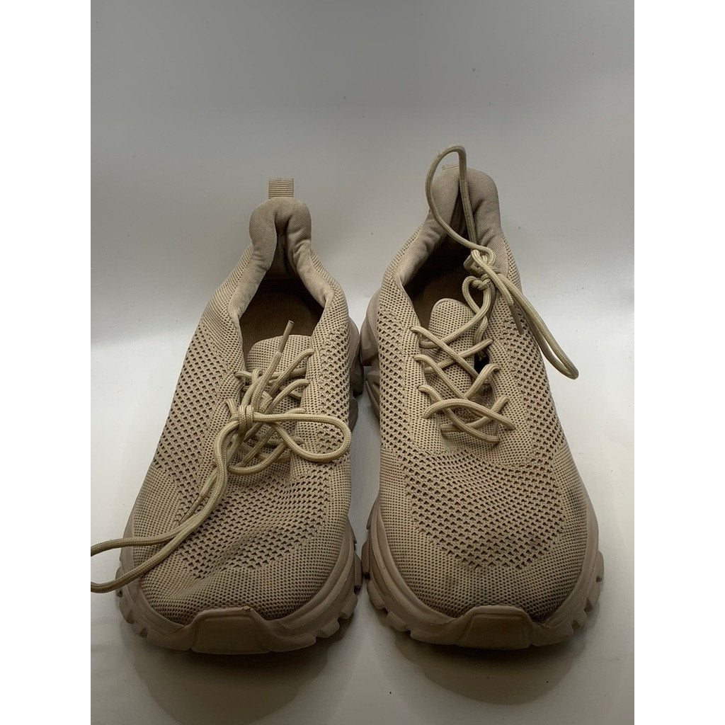 UNBRANDED Women's Tan Mesh Knit Sneakers SZ 10.5