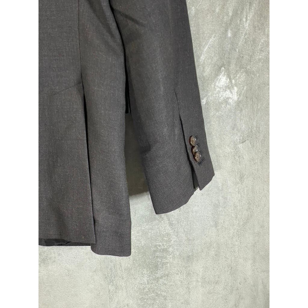 CLUB MONACO Men's Black Short Grant-Fit Wool Two-Button Blazer 38S