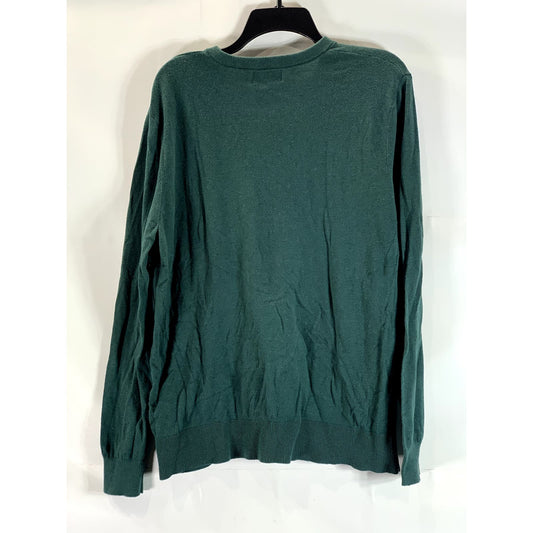 GOODFELLOW & Co Men's Green V-Neck Cotton-Blend Pullover Sweater SZ L