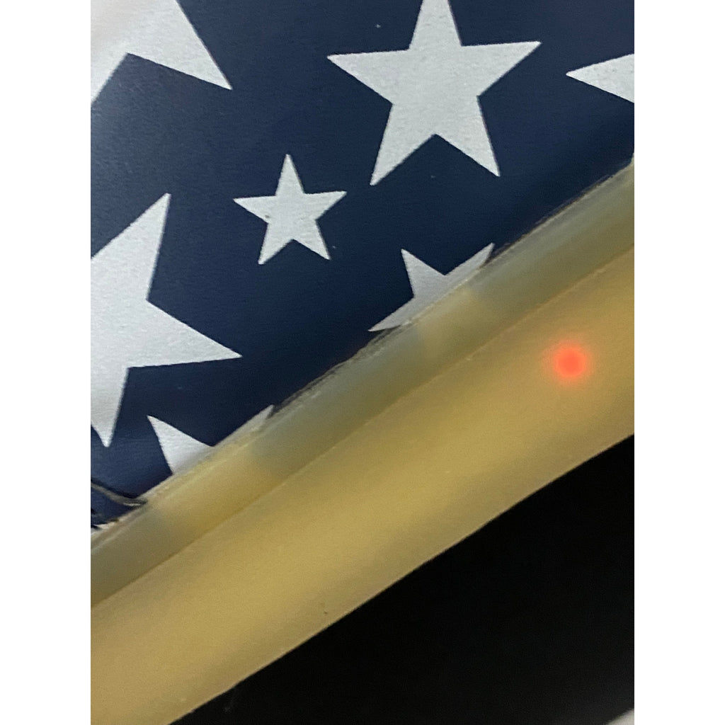 UNBRANDED Men's Red-Blue-Green Star Print Lace-Up Light-Up Sneakers SZ 39(9)