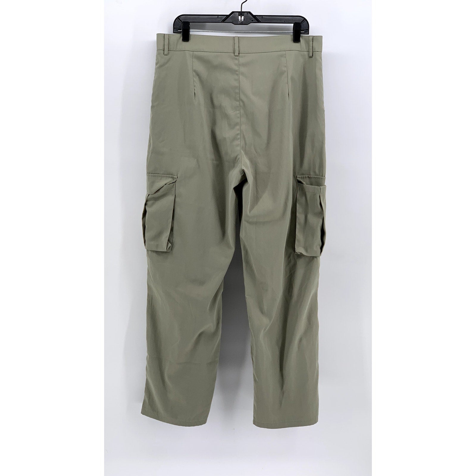 BLUSH MARK Women's Olive Green Solid Cargo Straight-Leg Pants SZ XL