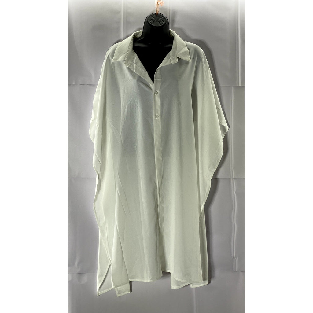 CUPSHE Women's Cream Nala Button-Front Short Sleeve Shirt Kimono SZ L