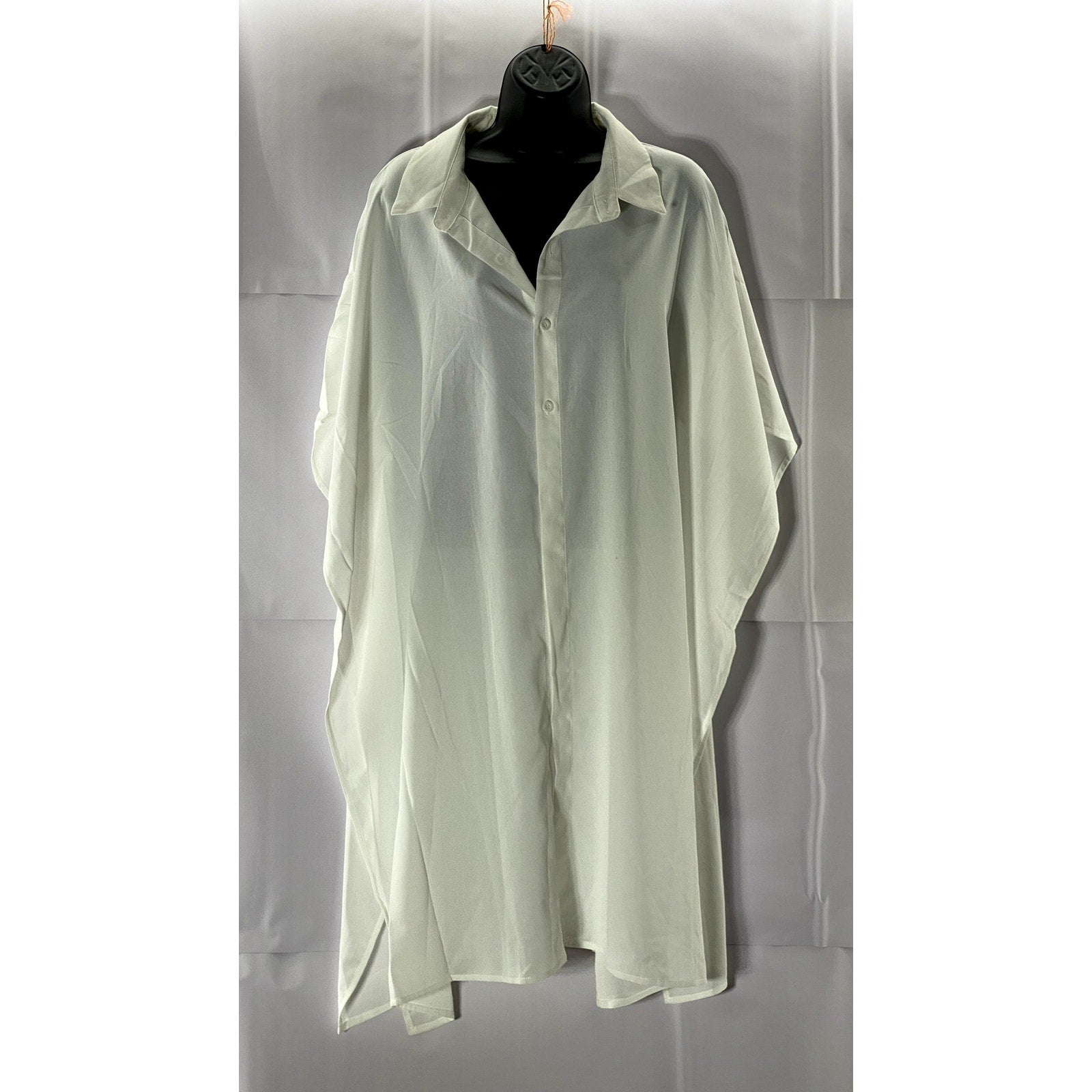 CUPSHE Women's Cream Nala Button-Front Short Sleeve Shirt Kimono SZ L