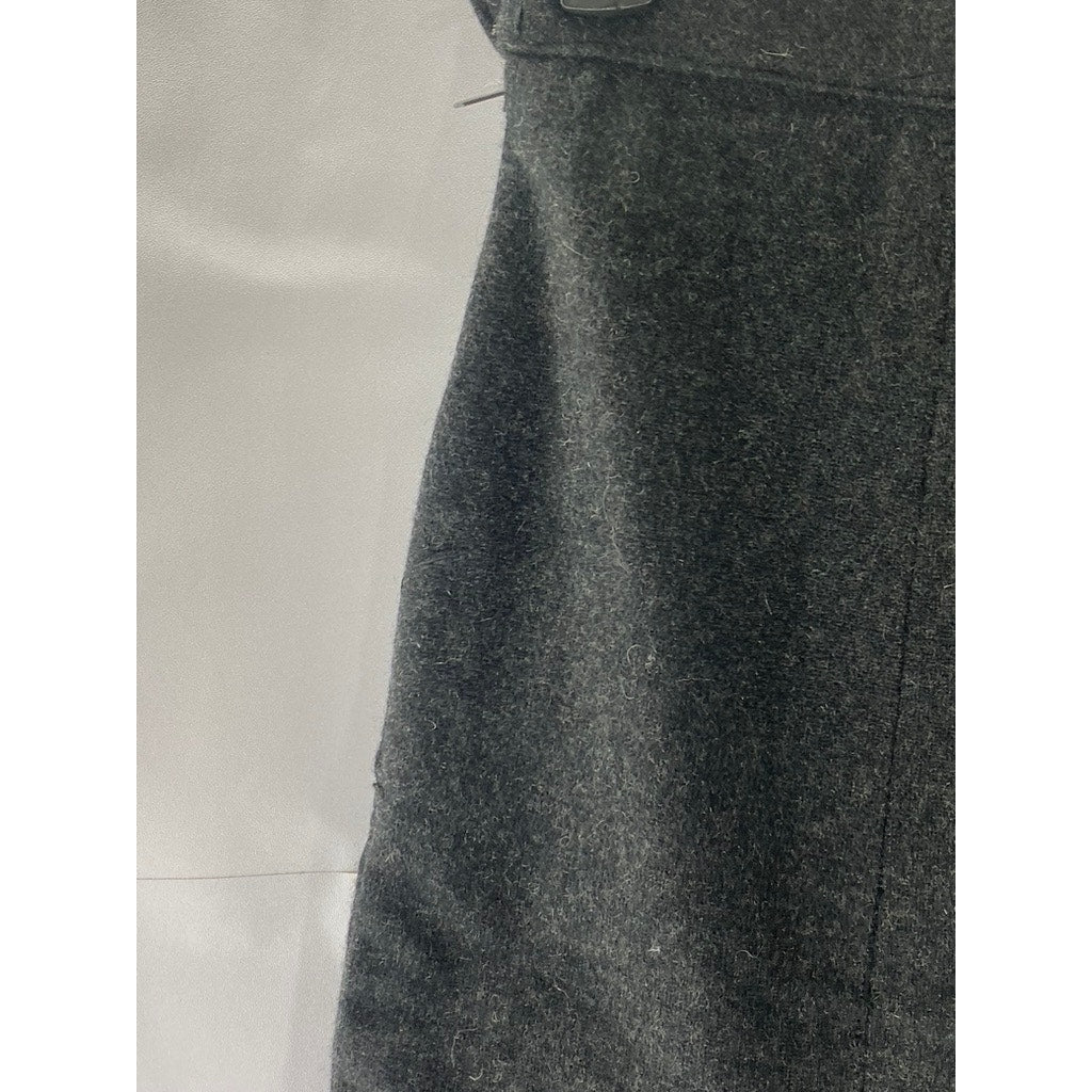 UNBRANDED Women's Vintage Dark Gray Wool-Blend Prep Core Mini Skirt SZ S