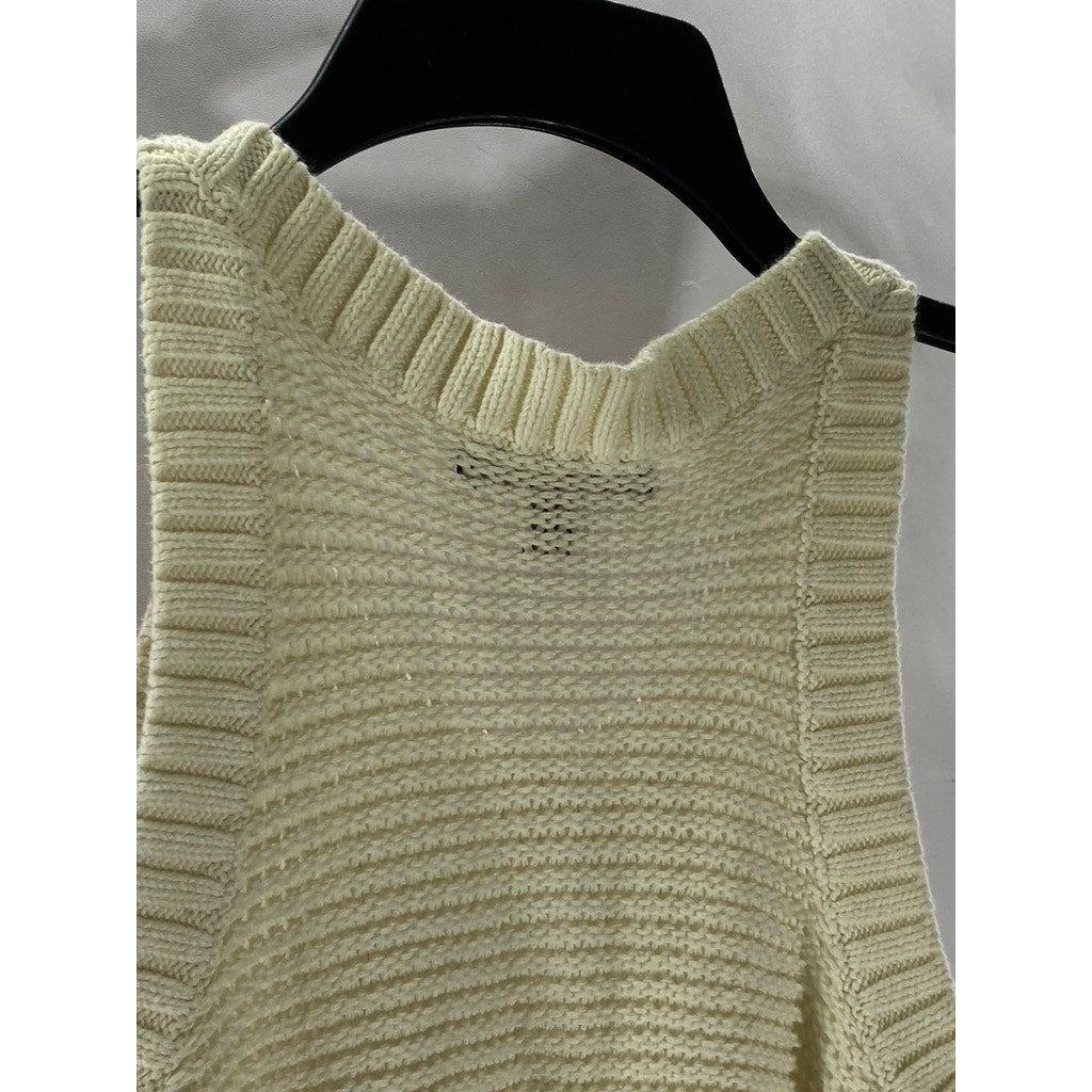 BANANA REPUBLIC Women's Cream Knit Scoop-Neck Sweater Tank Top SZ S