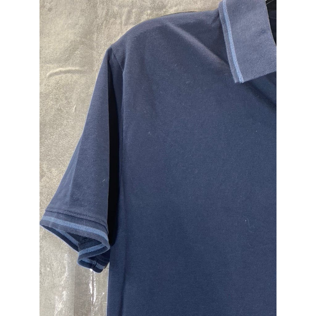 BONOBOS Men's Navy Superfine Slim-Fit Pique Short Sleeve Polo Shirt SZ M
