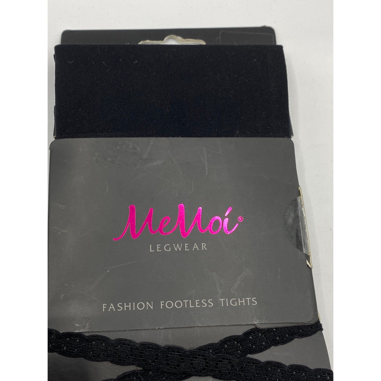 MEMOI Women's Black Solid Semi Sheer Criss-Cross Cutout Foot Tights SZ S/M