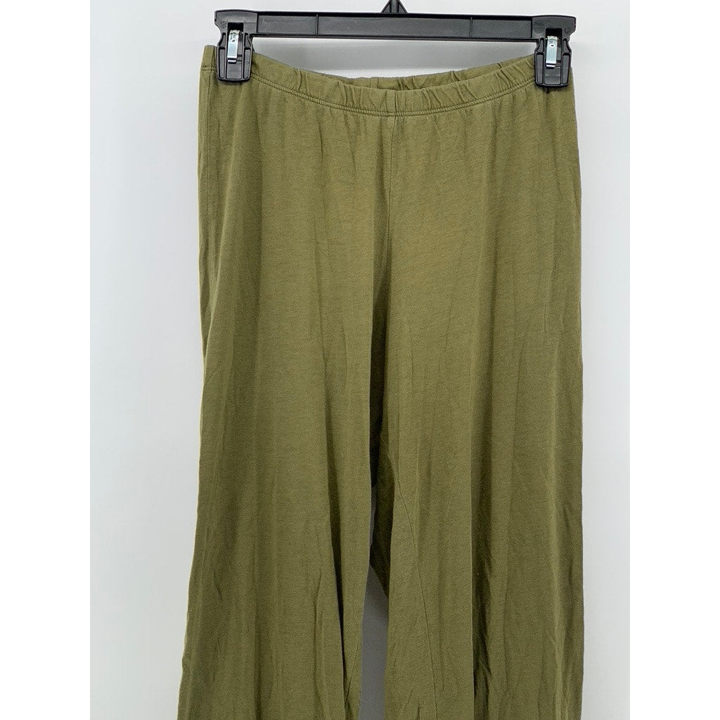 COSA BELLA Women's Olive Green Relaxed Fit Pima Cotton Pull-On Pants SZ S