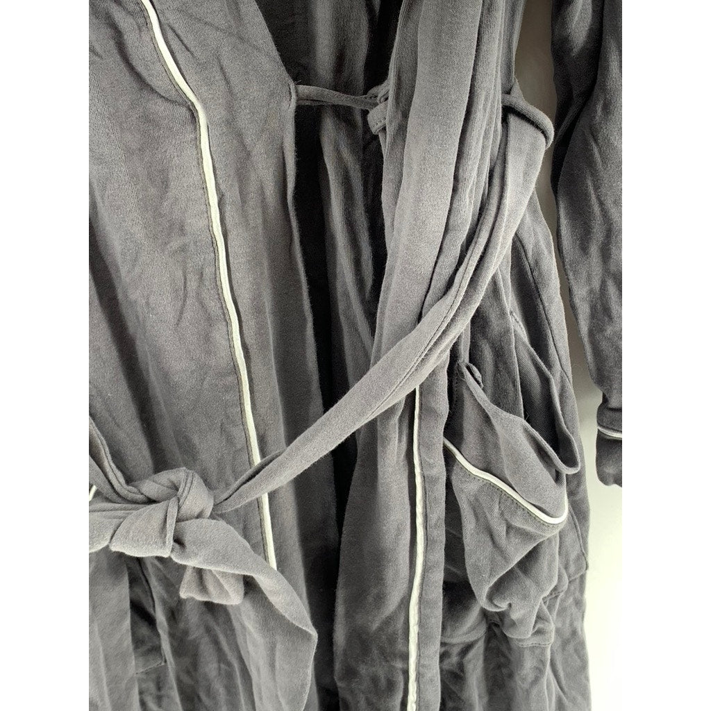 UNBRANDED Men's Gray Solid Wrap Belted Robe SZ SM