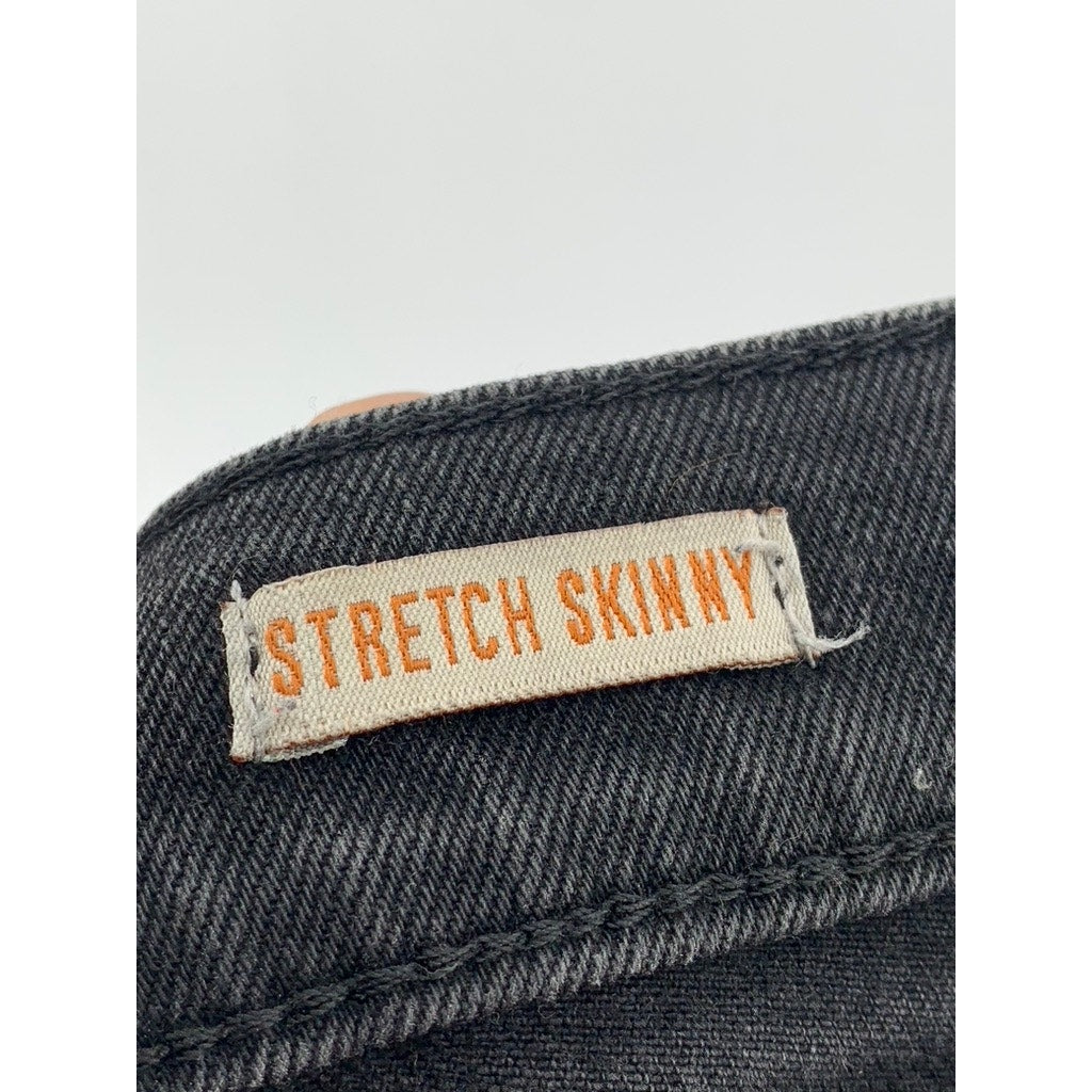 TOPMAN Men's Black Distressed Skinny Stretch Jeans SZ 30R