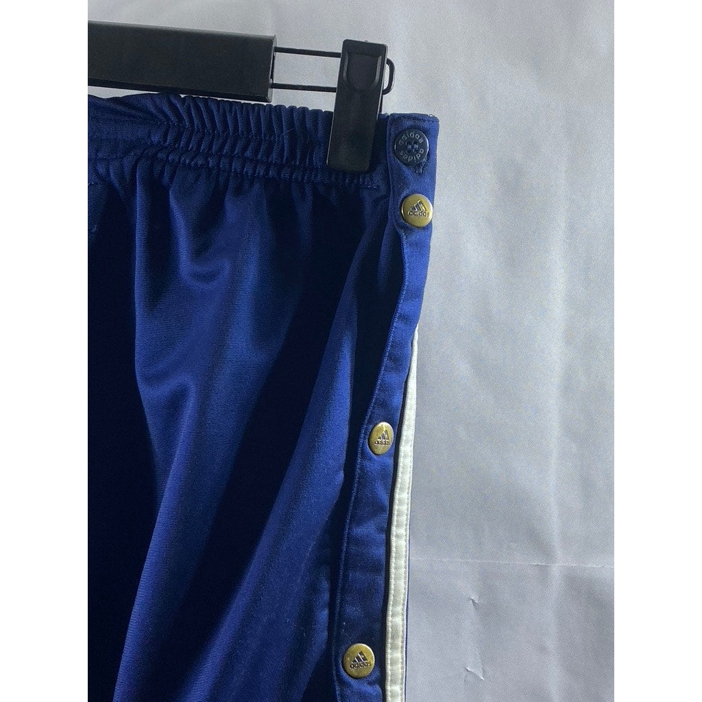 ADIDAS Women's Blue-White 3-Stripe Elastic Waist Adibreak Pull-On Pant SZ S