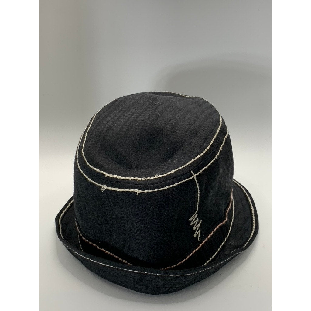 ROCK THE OC LIFESTYLE Women's Black Rhinestone Hardware Patch Fedora Hat SZ L/XL