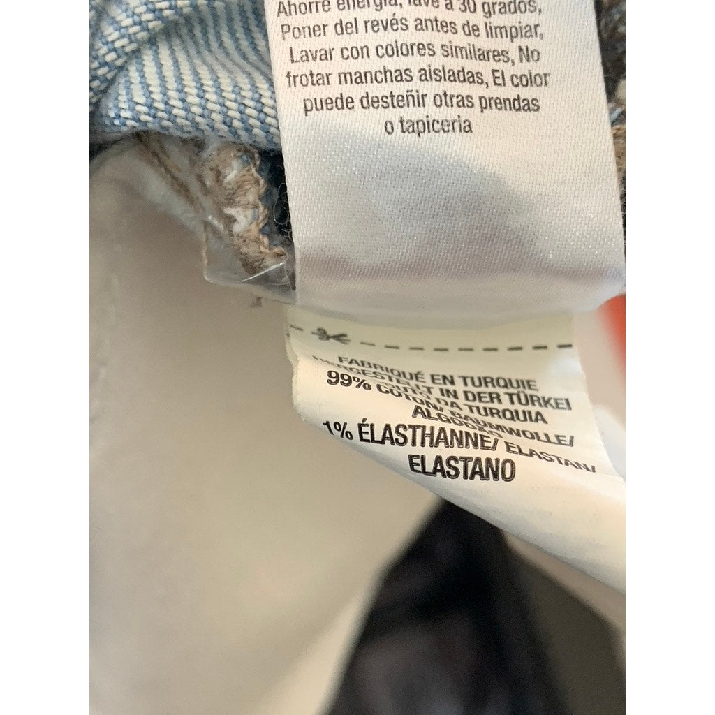 TOPMAN Men's Light Blue Doodle Print Stretch Skinny-Leg Five-Pocket Jean SZ 32S