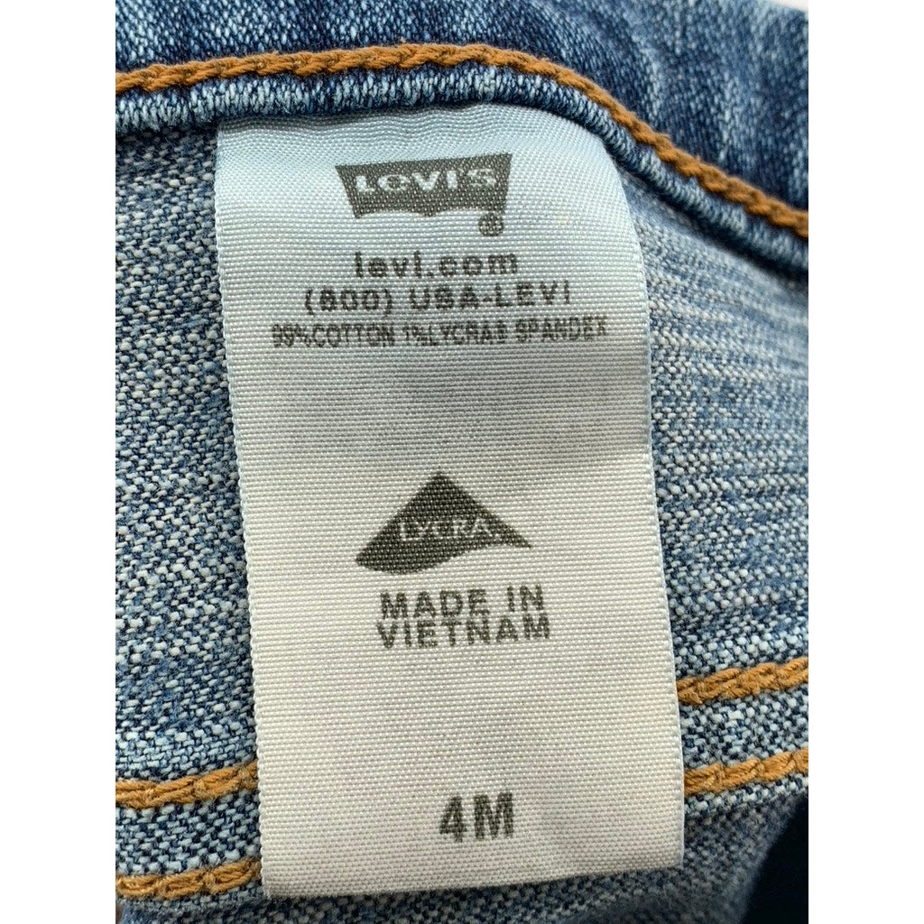 LEVI’S Women’s Blue Denim 505 Straight Cotton-Blend Jeans SZ 4M