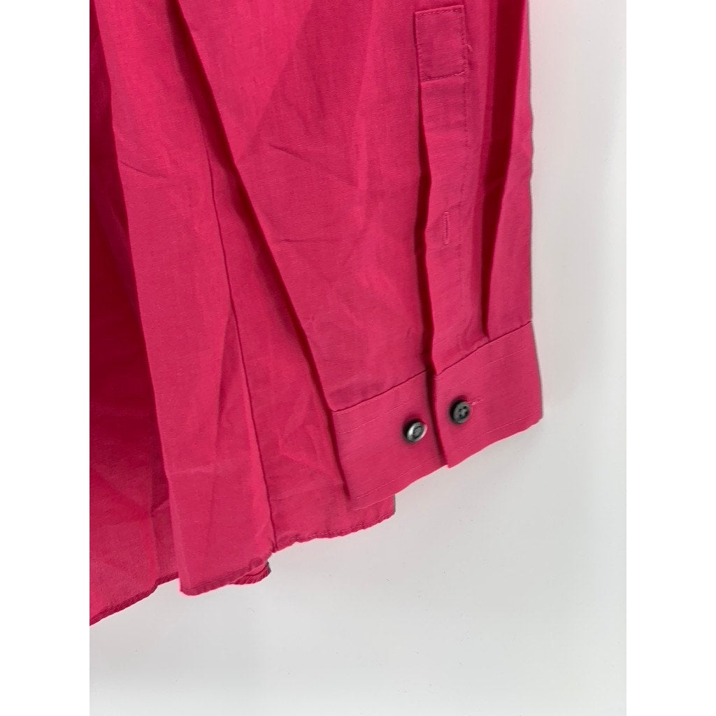 JF J, FERRAR Men's Fuschia Slim-Fit Button-Up Long Sleeve Shirt SZ L(16-16.5)
