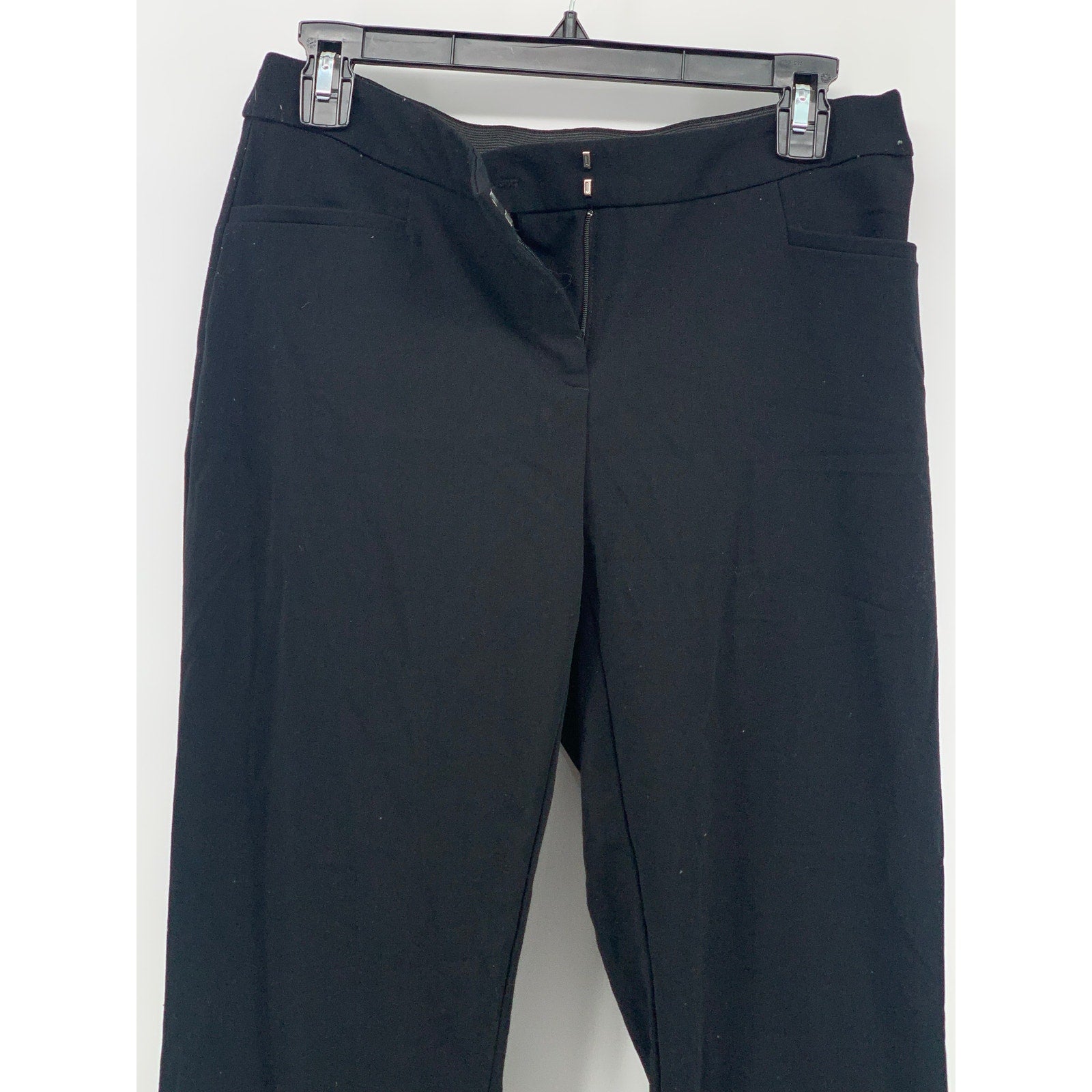 ALFANI Women's Black Solid Mid-Rise Straight-Leg Short Dress Pant SZ 4S