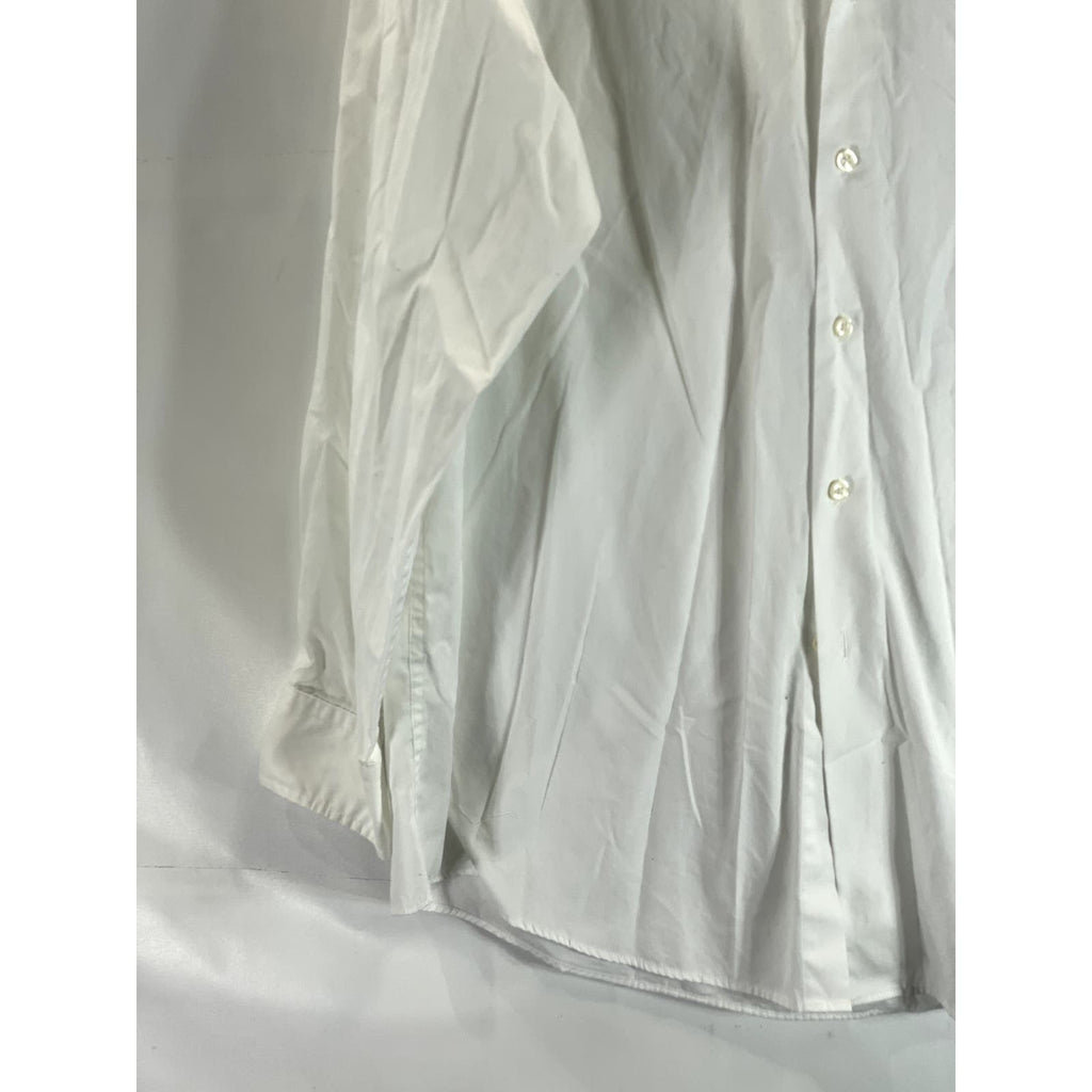 CLUB ROOM Men's Solid White Regular-Fit Button-Up Long Sleeve Shirt SZ