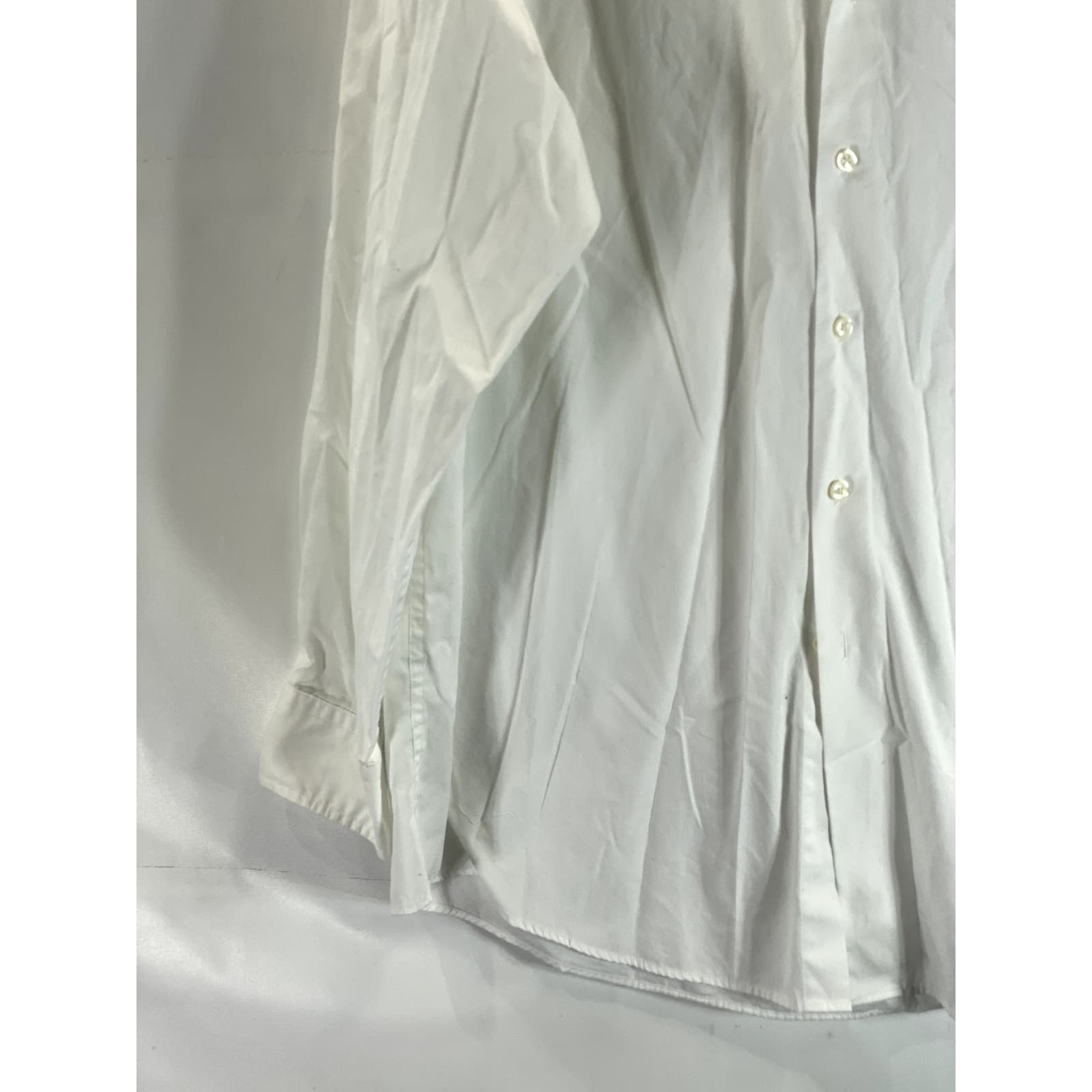 CLUB ROOM Men's Solid White Regular-Fit Button-Up Long Sleeve Shirt SZ