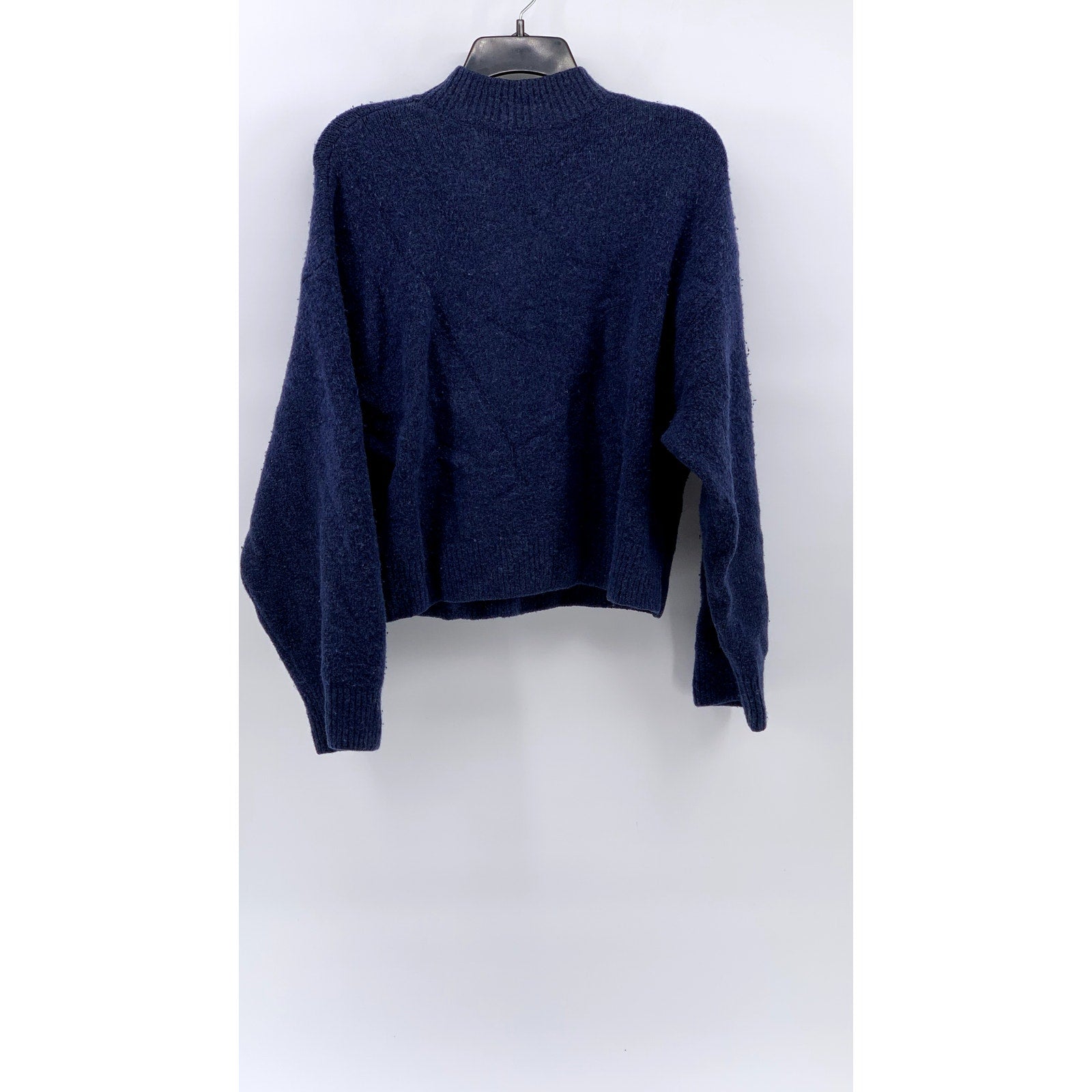 & OTHER STORIES Women's Navy Wool-Blend Knit Mock-Neck Sweater SZ S