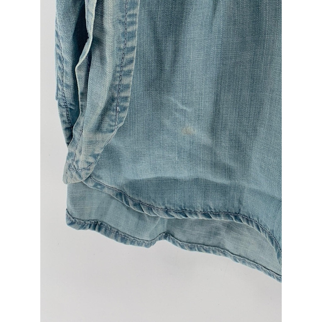 CLOTH & STONE Women's Blue Button-Up Knee Length Belted Dress SZ XS