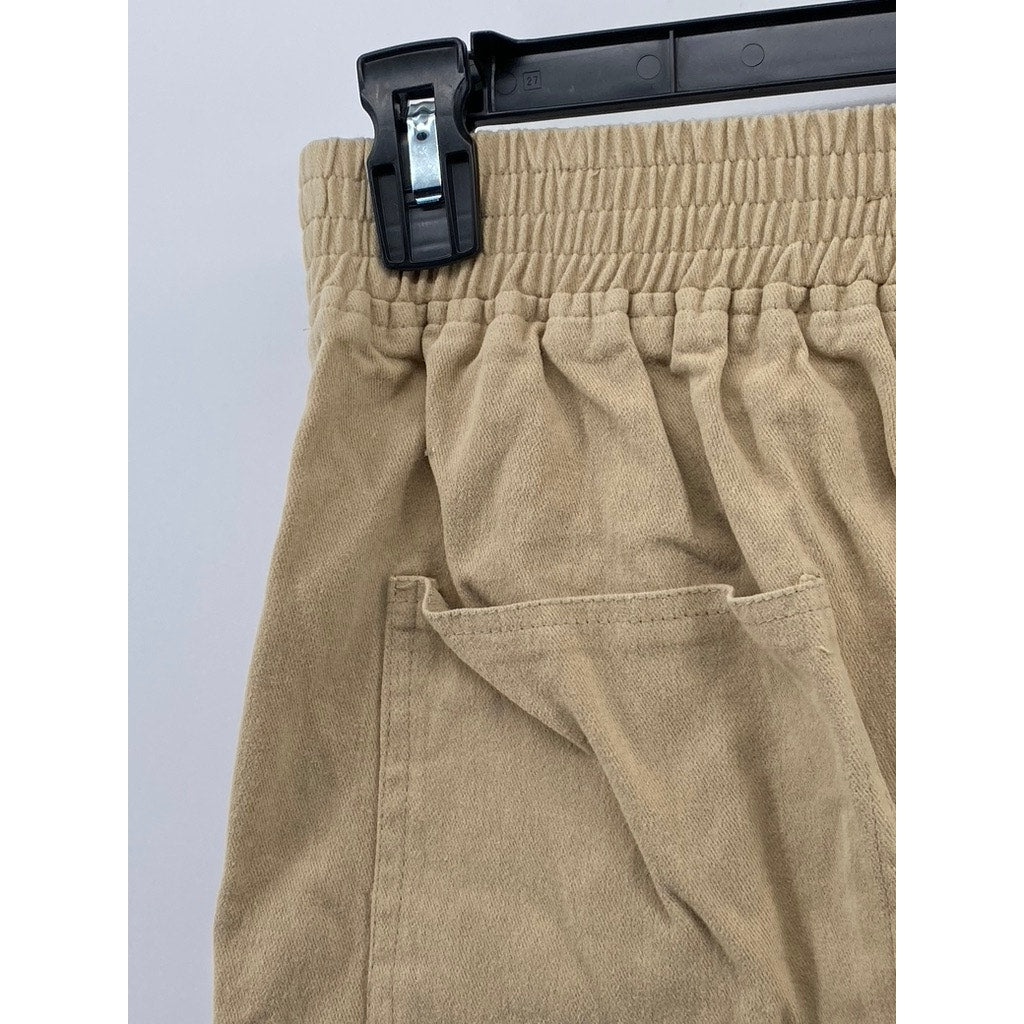 COLD GOLD Women's Tan Straight-Leg Pull-On Relaxed Fit Pant SZ M