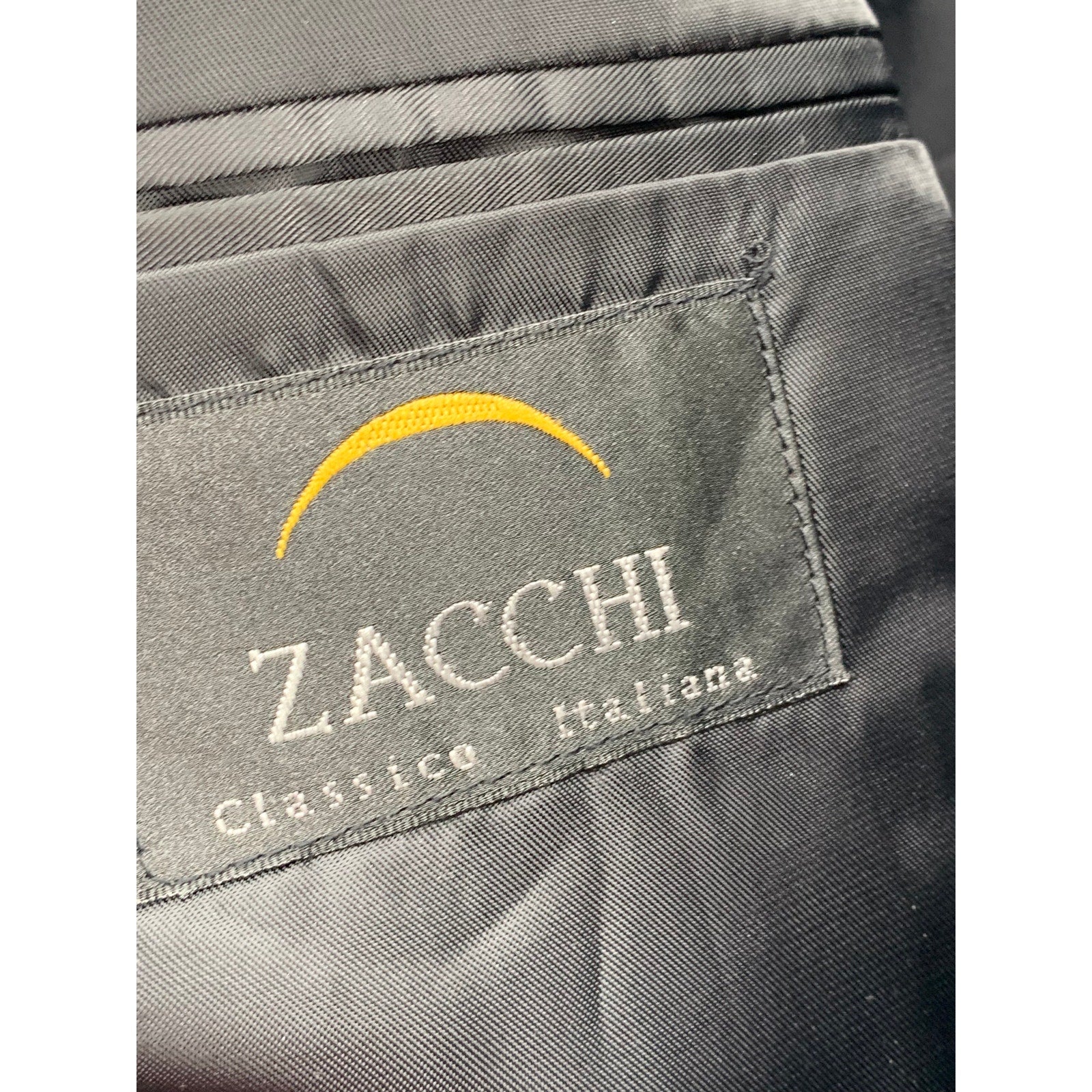 ZACCHI CLASSICO ITALIANO Men's Black Five-Button Regular-Fit Sport Coat SZ 40R
