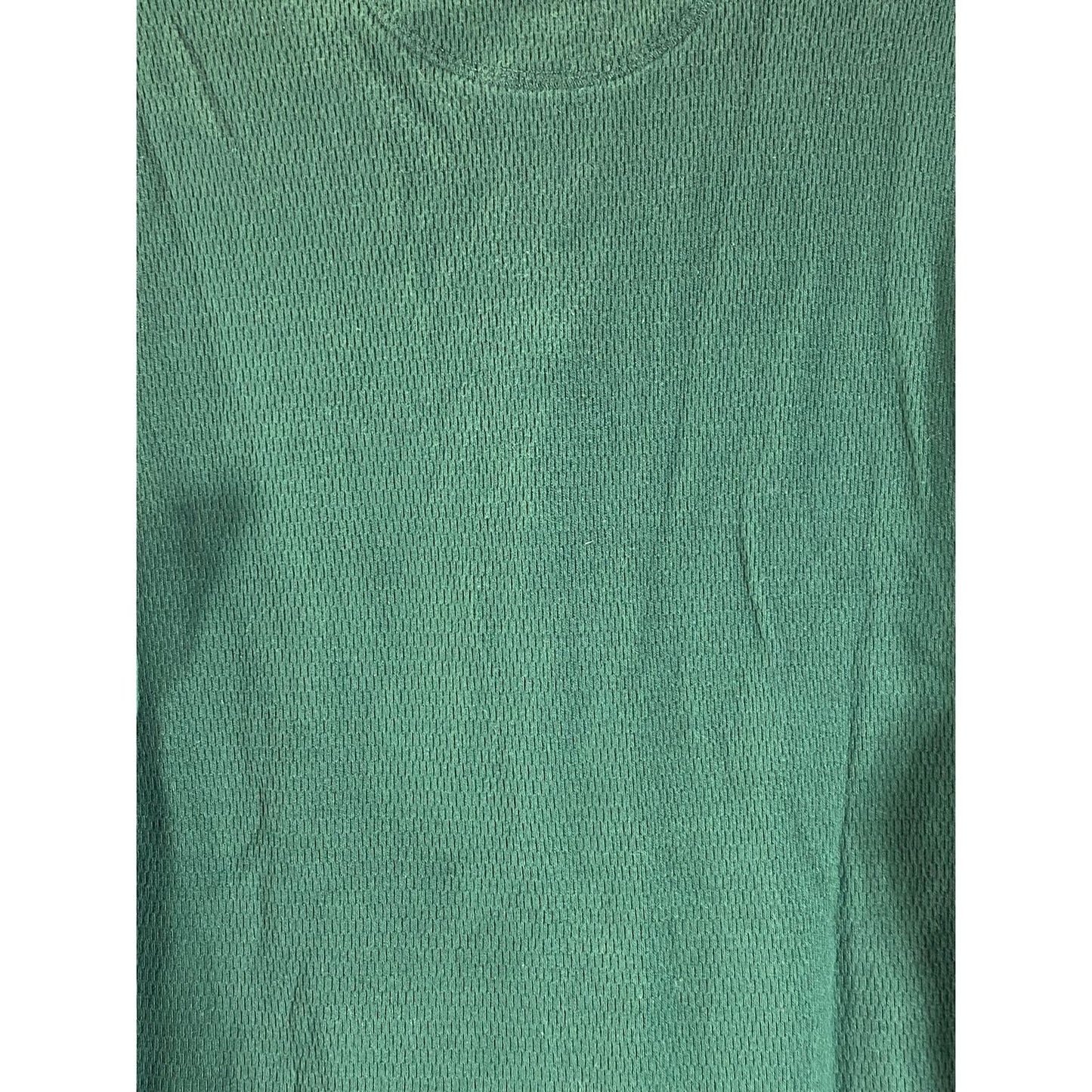 J.CREW Men's Dark Green Cotton Waffle-Knit Pullover Henley T-Shirt SZ M