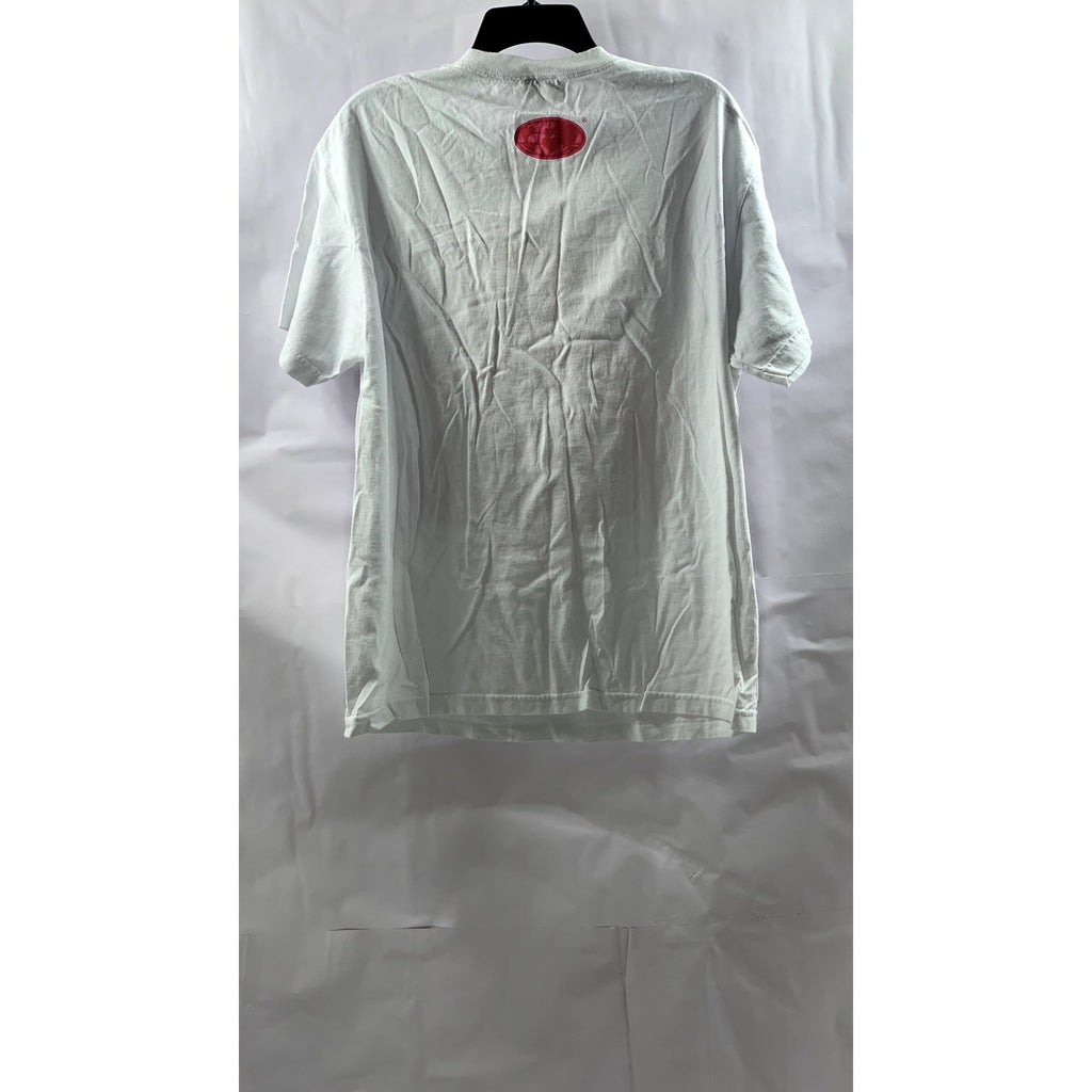 SSOP Men's White-Red DJ Graphic Crewneck Short Sleeve T-Shirt SZ L