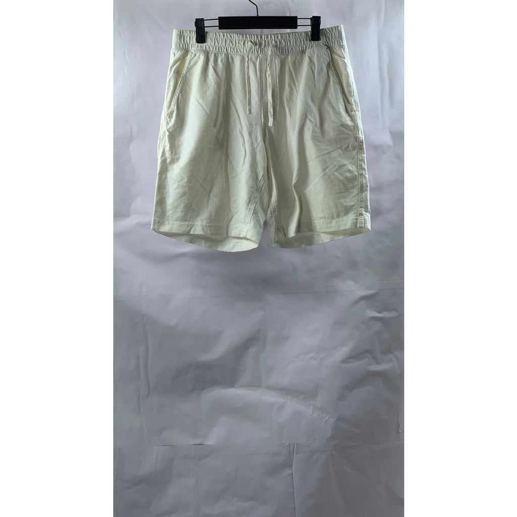 UNIQLO Men's Cream Drawstring Waist Casual Cotton Pull-On Shorts SZ M