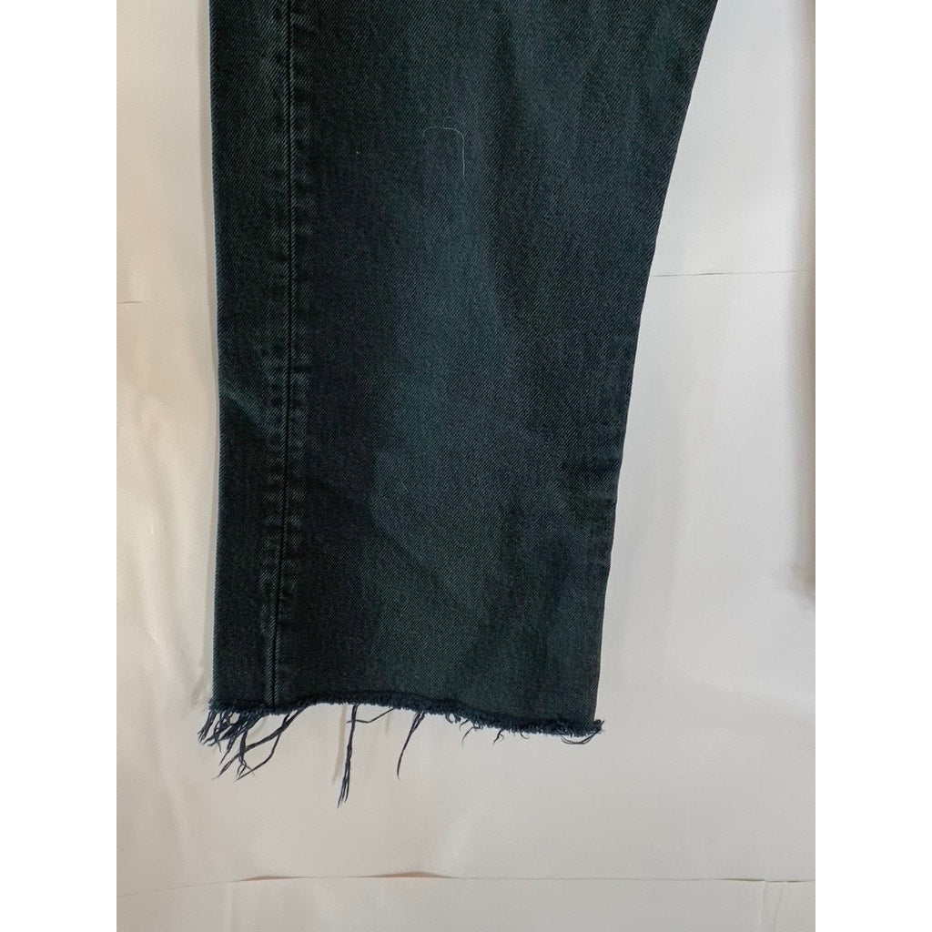 LEVI'S Women's Vintage Black Solid 501 Frayed Hem Straight-Leg Jean SZ 30X32