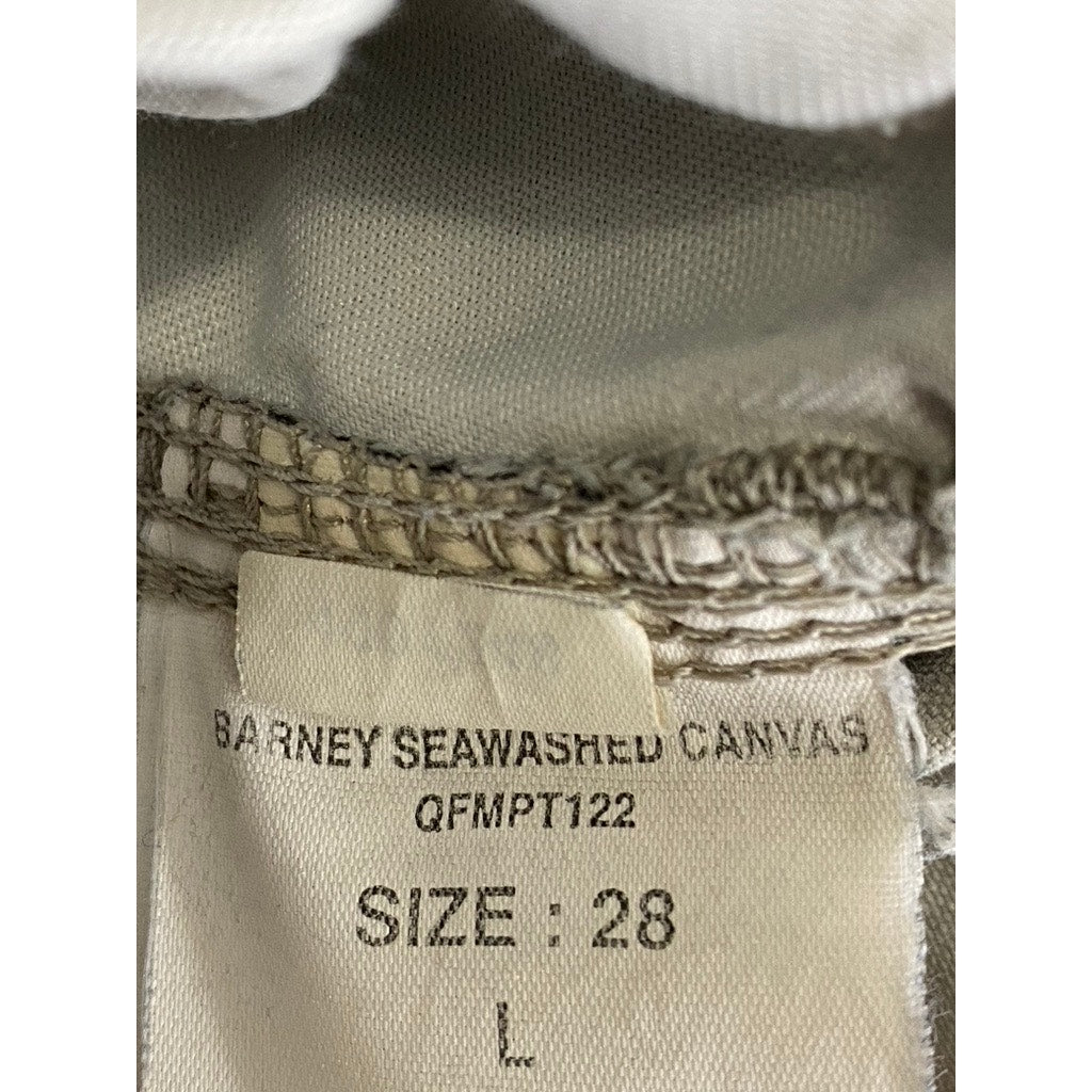 QUIKSILVER Men's Vintage Gray Barney Seawashed Canvas Straight-Leg Pant SZ 28