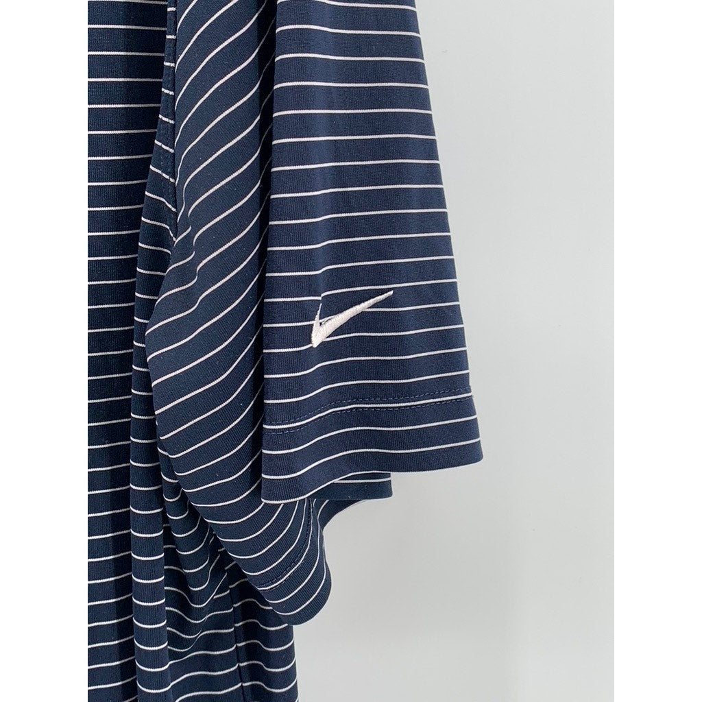 NIKE GOLF Men's Navy-White Striped Polo SZ XL