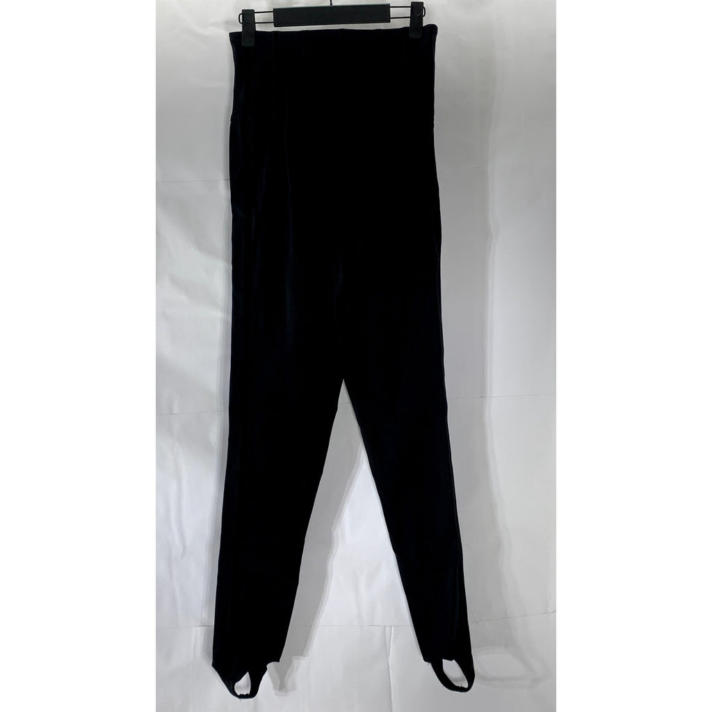 MR. CAT By Isabel De Pedro Women's Black Button-Front Skinny Stirrup Pant SZ 4