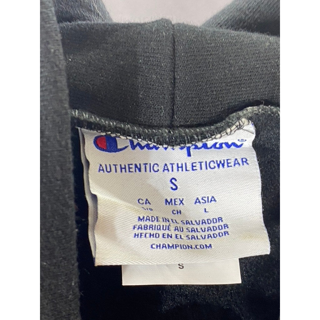 CHAMPION Men's Black Jones Logo Casual Pullover Hoodie SZ S