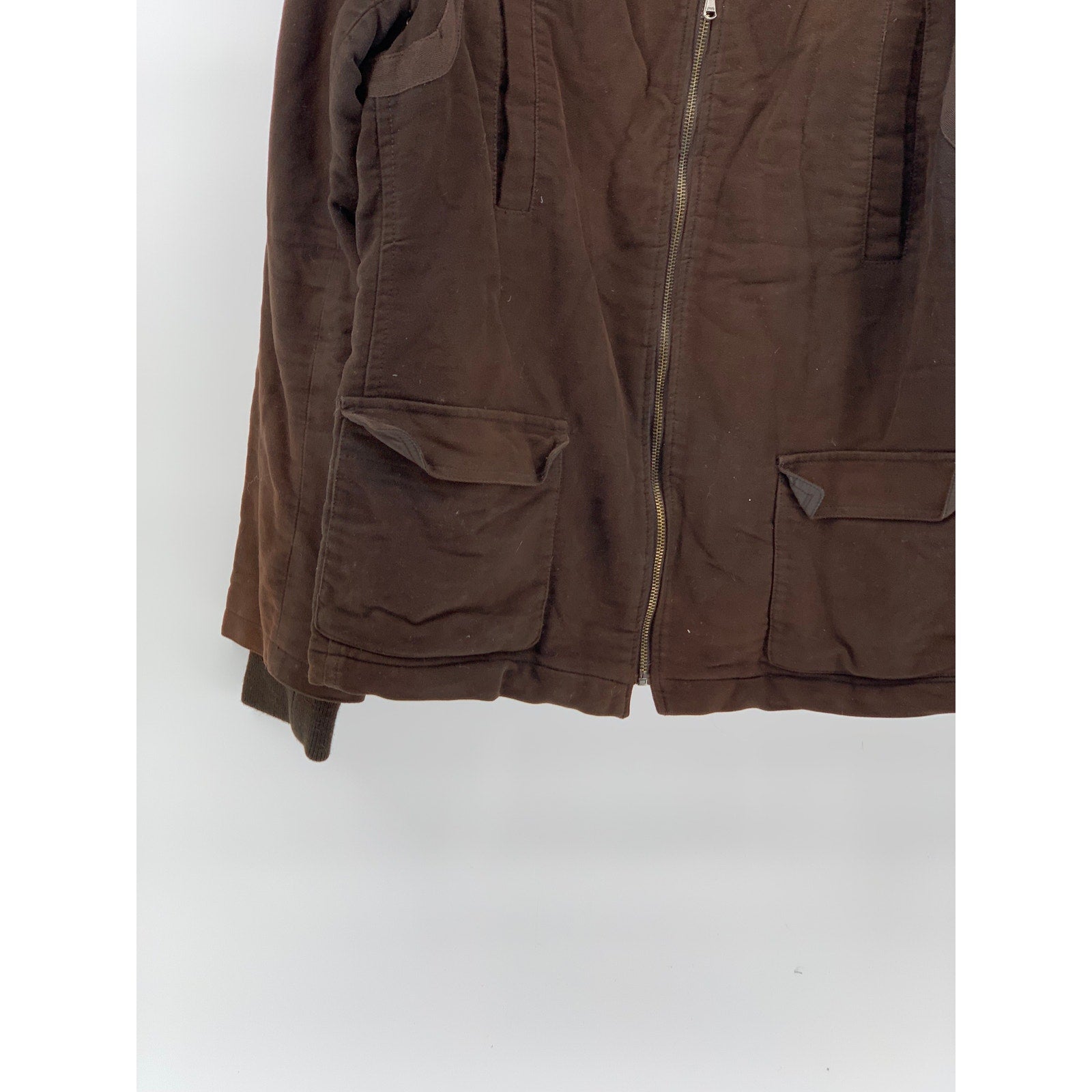 ZARA Men's Brown Zip-Up Stand Collar Military Long Sleeve Jacket SZ XL