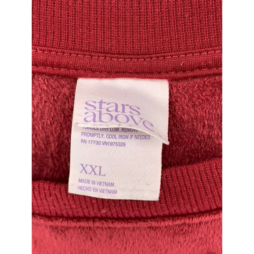 STARS ABOVE Women's Burgundy Velour Crewneck Sweater SZ 2XL