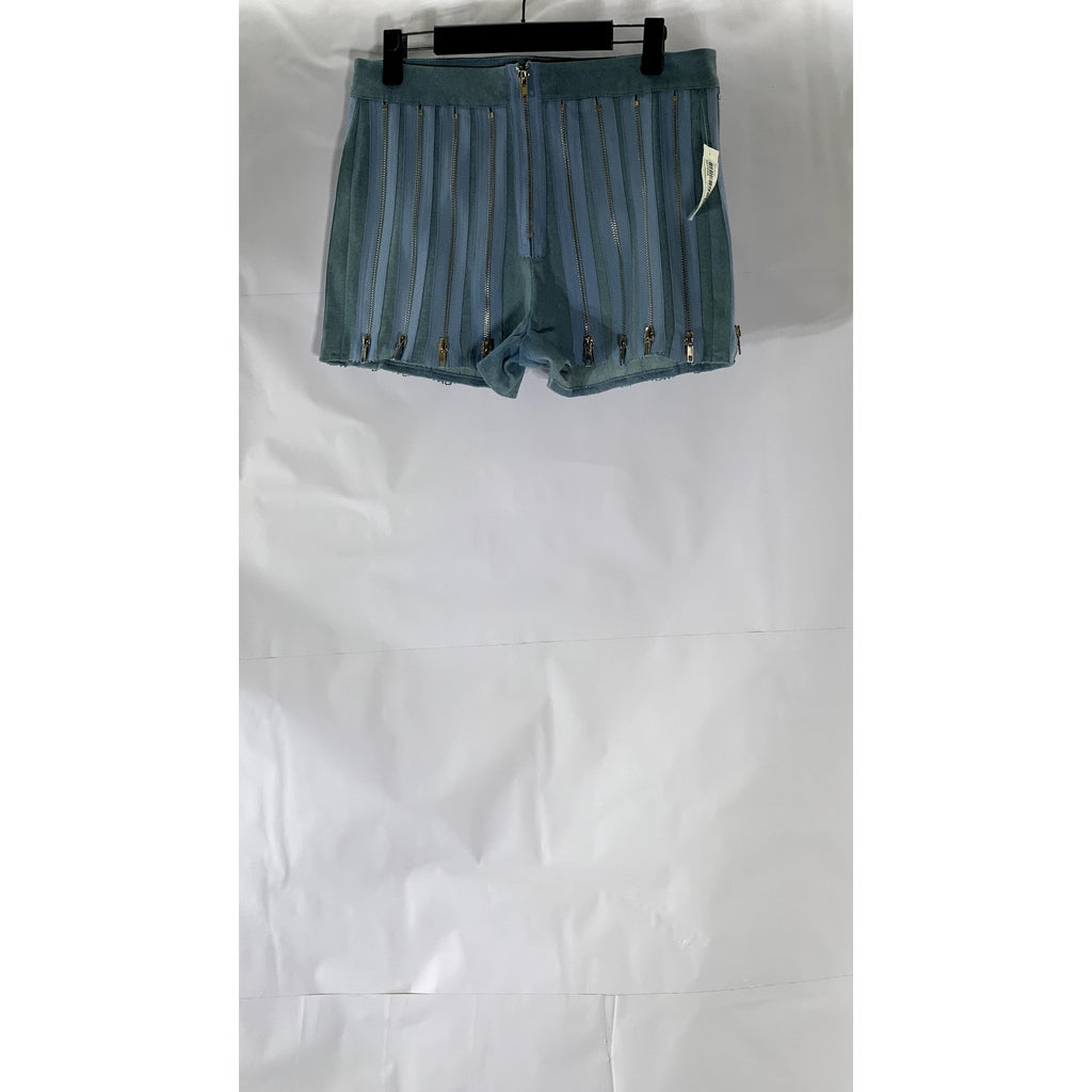 HOT & DELICIOUS Women's Denim Zip Me Up Please Shorts SZ M