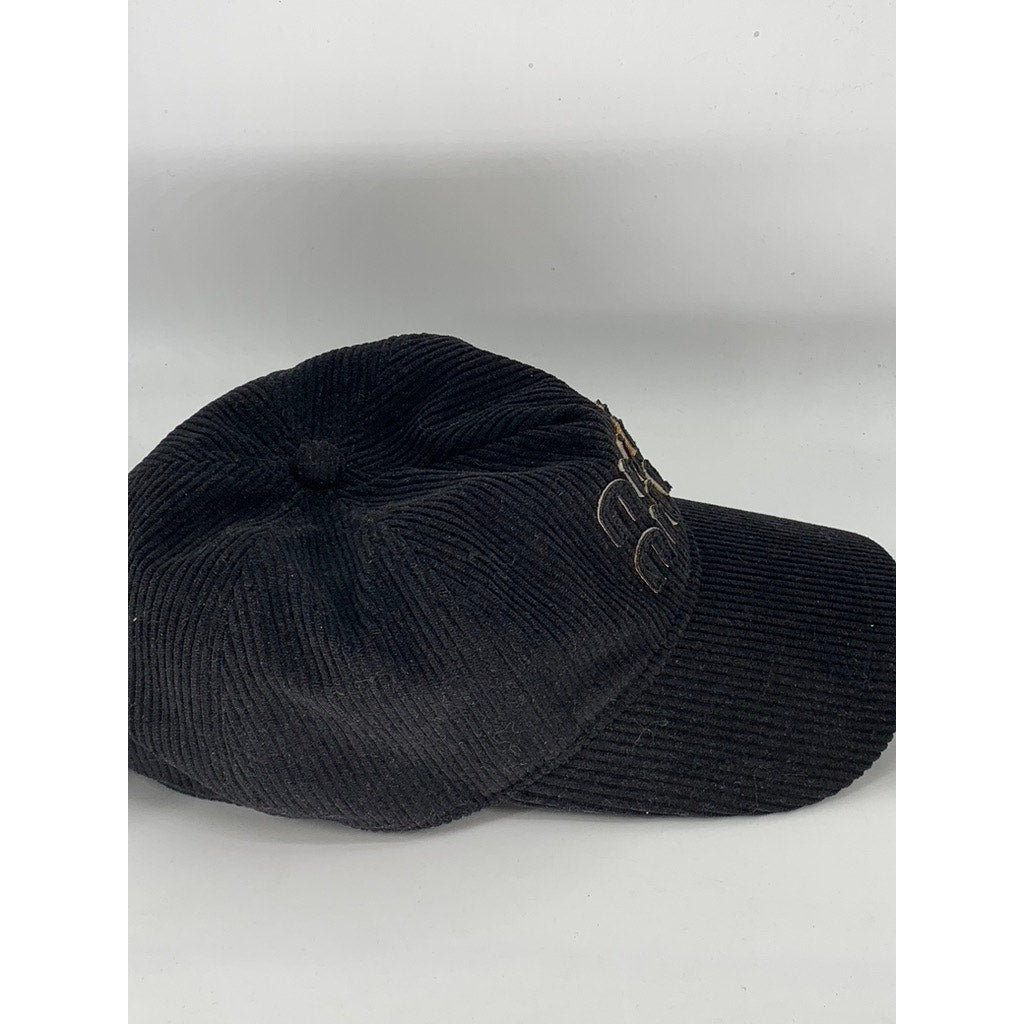 MIU MIU Unisex Black Velvet Corduroy Patch Baseball Cap SZ OS