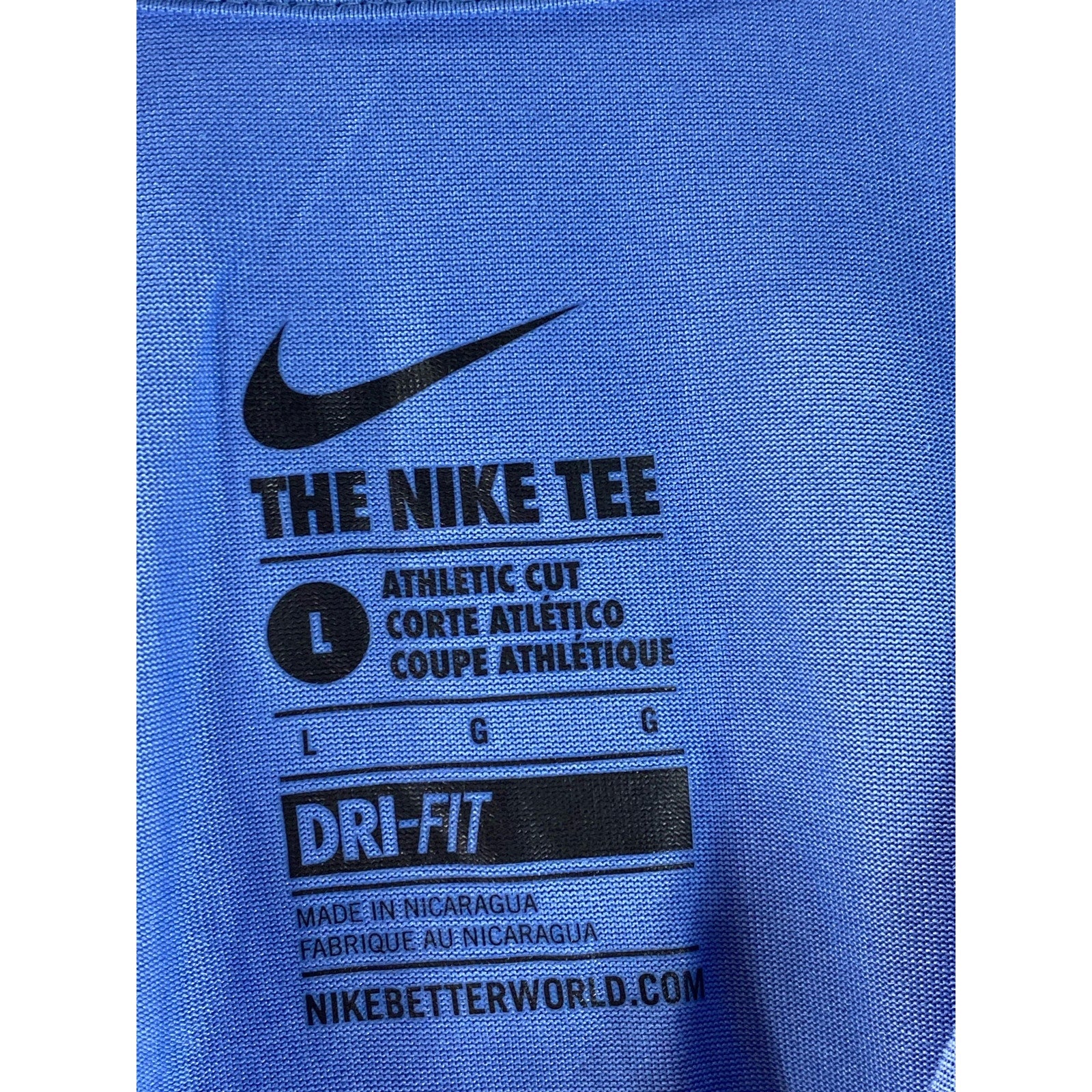NIKE Men's Blue Crewneck Dri-Fit Athletic-Cut The Nike Active T-Shirt SZ L