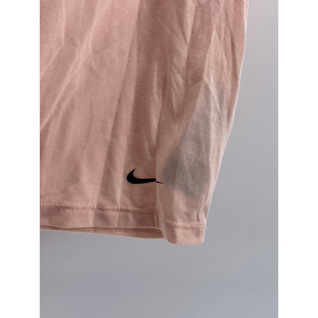 NIKE PRO Women's Salmon Pink Dri-Fit Crewneck Short Sleeve Cropped Top SZ L